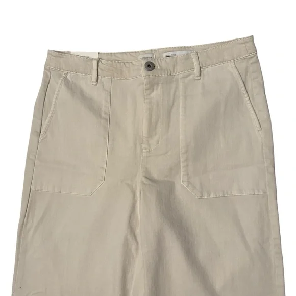 NWT, J. Jill Denim High Rise Wide Leg Patch Pocket Jean Light Barley, Sz 12 R - Picture 9 of 13